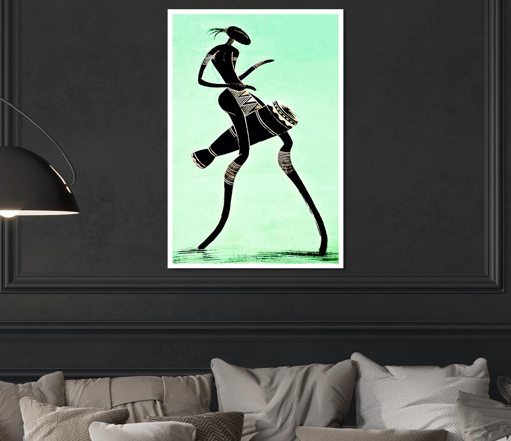 A vibrant African Tribal Dancer poster on high-quality canvas, showcasing traditional dance and cultural heritage.