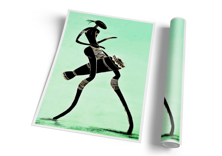 A vibrant African Tribal Dancer poster on high-quality canvas, showcasing traditional dance and cultural heritage.