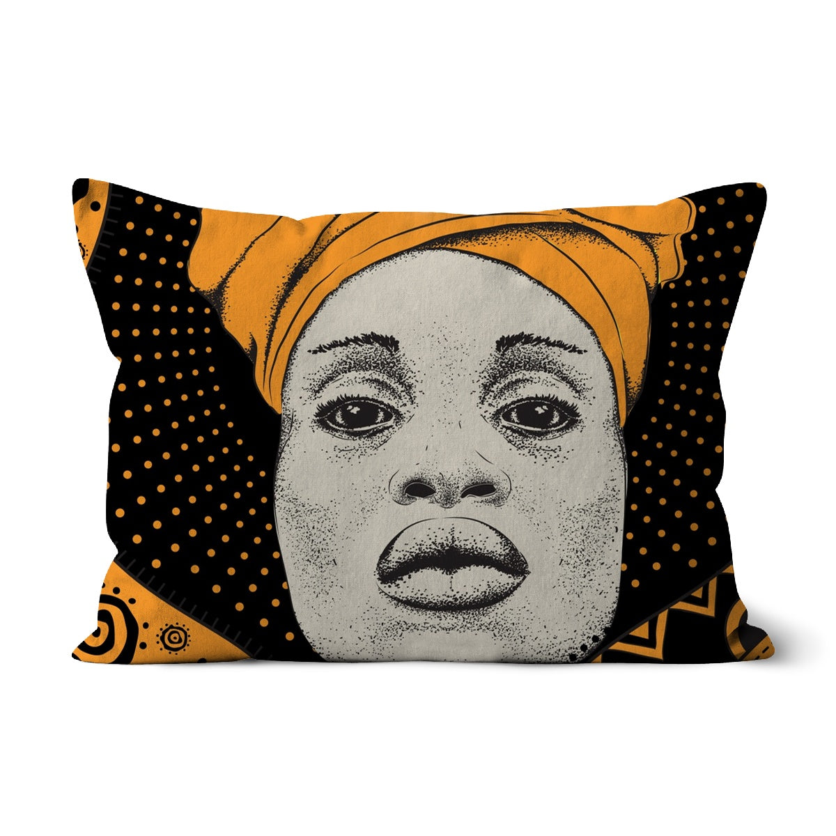 A beautifully designed African Woman Ethnic Cushion showcasing vibrant colors and intricate patterns, perfect for home decor.