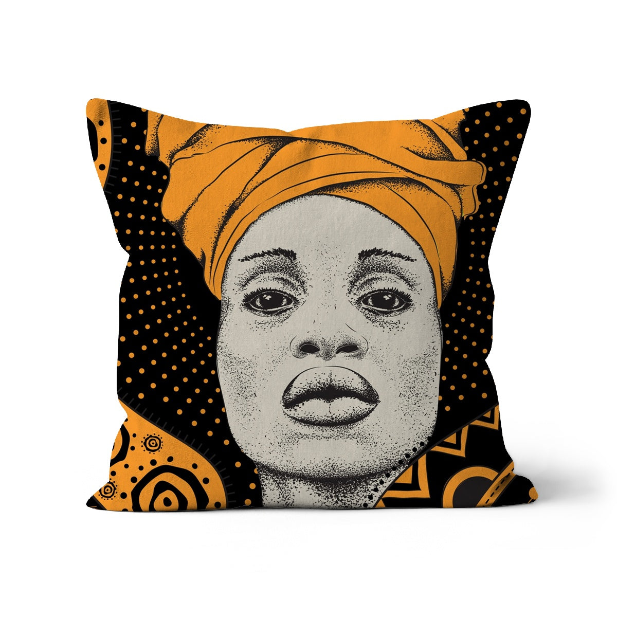 A beautifully designed African Woman Ethnic Cushion showcasing vibrant colors and intricate patterns, perfect for home decor.