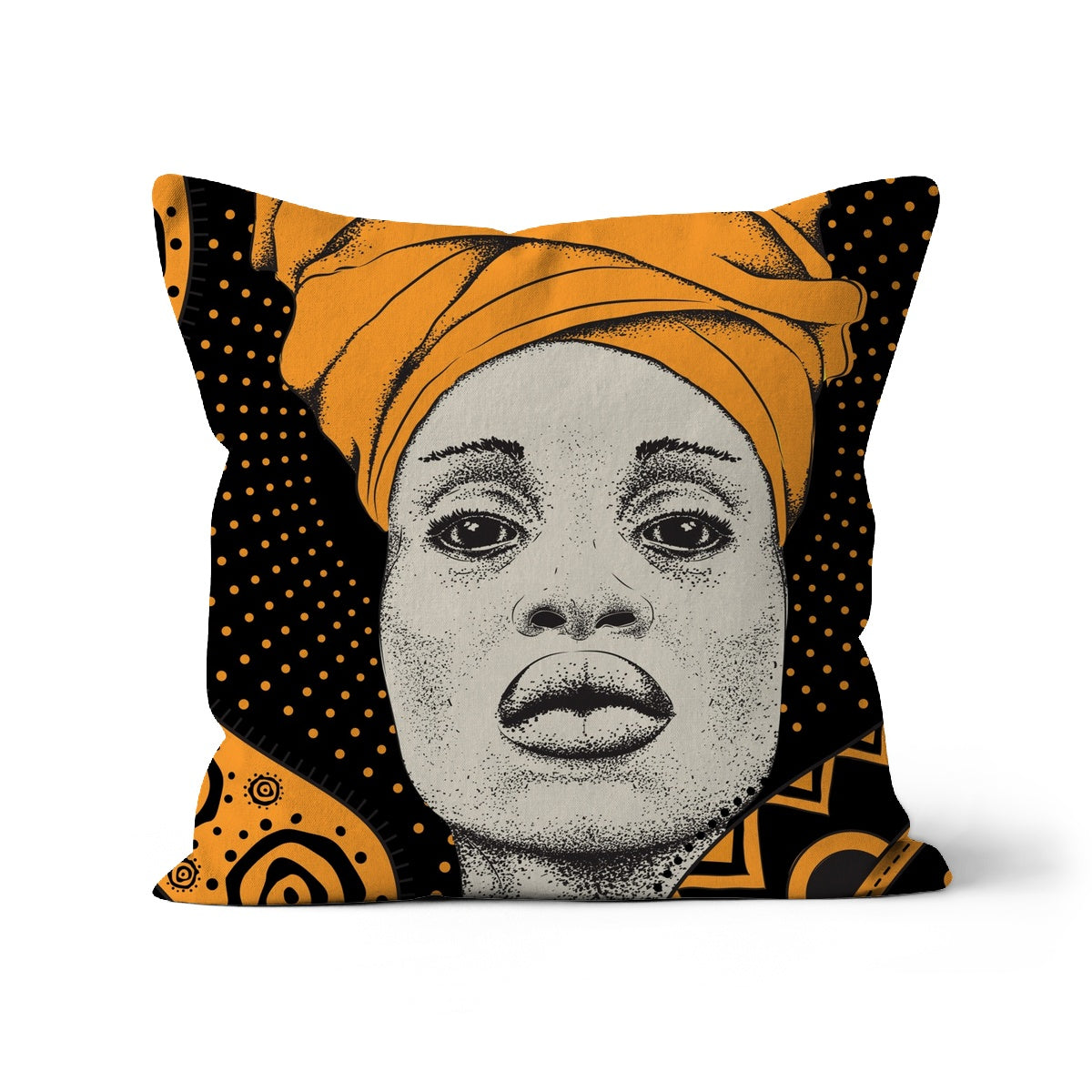 A beautifully designed African Woman Ethnic Cushion showcasing vibrant colors and intricate patterns, perfect for home decor.