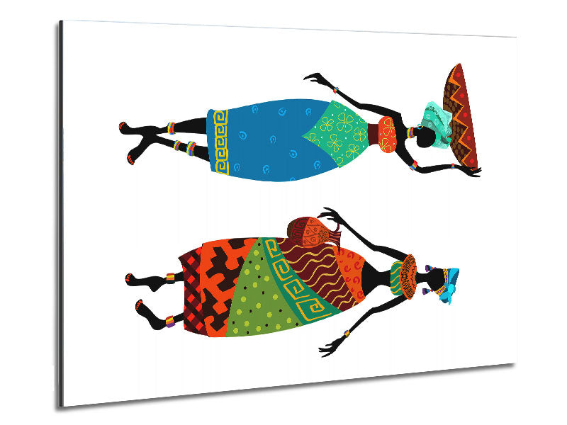 A vibrant artwork titled African Women 1 printed on brushed aluminium dibond, showcasing the beauty and strength of African women.