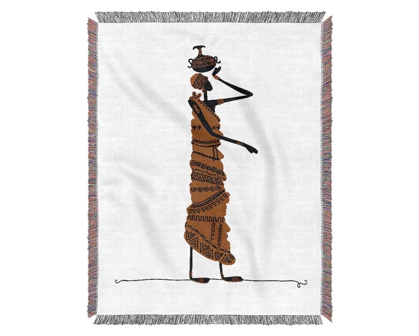 Luxurious African Women 3 throw blanket made from 100% cotton, featuring a thermal weave for breathability and a stylish design.