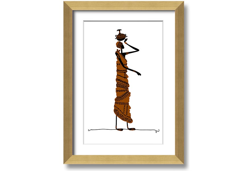 Framed print of African Women 3, showcasing vibrant colors and intricate details, ready to hang.