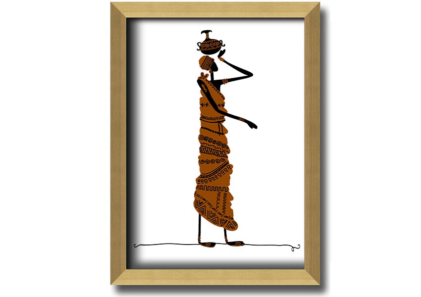 Framed print of African Women 3, showcasing vibrant colors and intricate details, ready to hang.