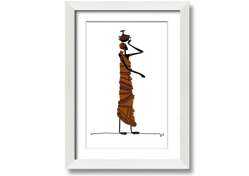 Framed print of African Women 3, showcasing vibrant colors and intricate details, ready to hang.