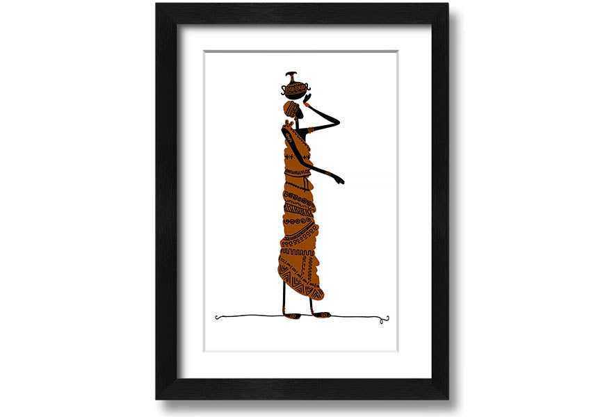 Framed print of African Women 3, showcasing vibrant colors and intricate details, ready to hang.