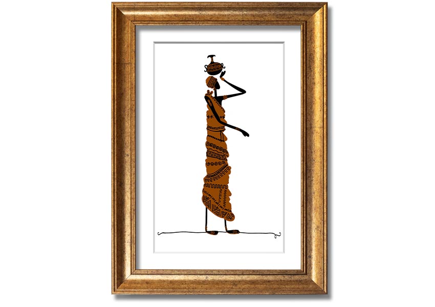 Framed print of African Women 3, showcasing vibrant colors and intricate details, ready to hang.