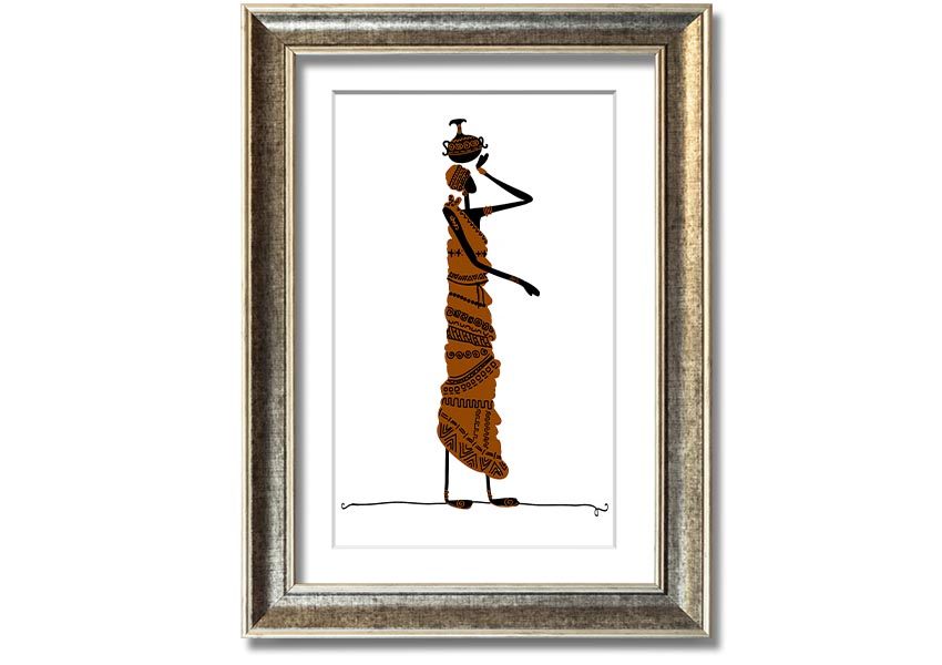 Framed print of African Women 3, showcasing vibrant colors and intricate details, ready to hang.