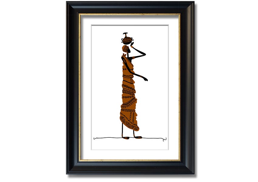 Framed print of African Women 3, showcasing vibrant colors and intricate details, ready to hang.