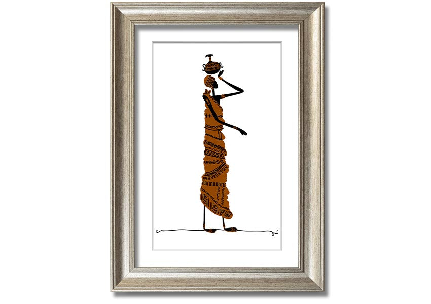 Framed print of African Women 3, showcasing vibrant colors and intricate details, ready to hang.