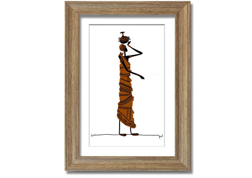 Framed print of African Women 3, showcasing vibrant colors and intricate details, ready to hang.