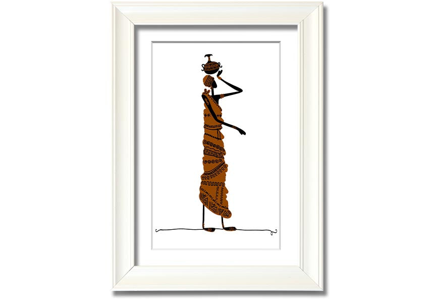 Framed print of African Women 3, showcasing vibrant colors and intricate details, ready to hang.