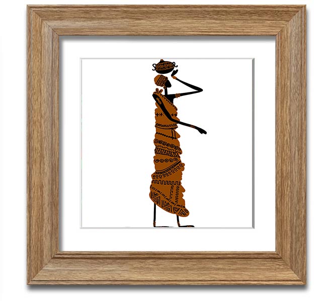 African Women 3 Square Framed Print showcasing vibrant artwork in a stylish frame.