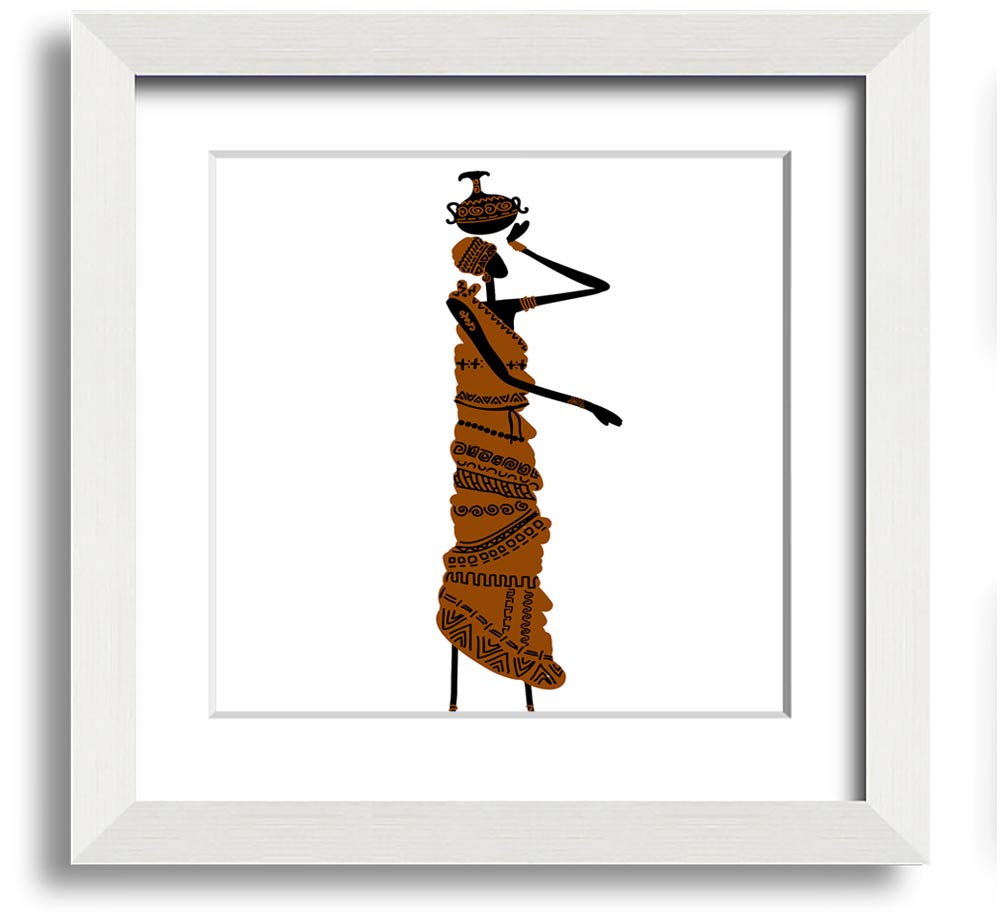 African Women 3 Square Framed Print showcasing vibrant artwork in a stylish frame.