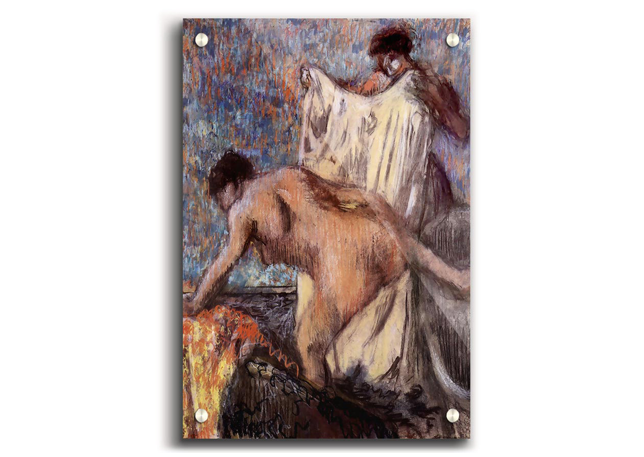 Acrylic print of After Bathing #3 by Degas, showcasing vibrant colors and intricate details on 5mm thick acrylic glass.