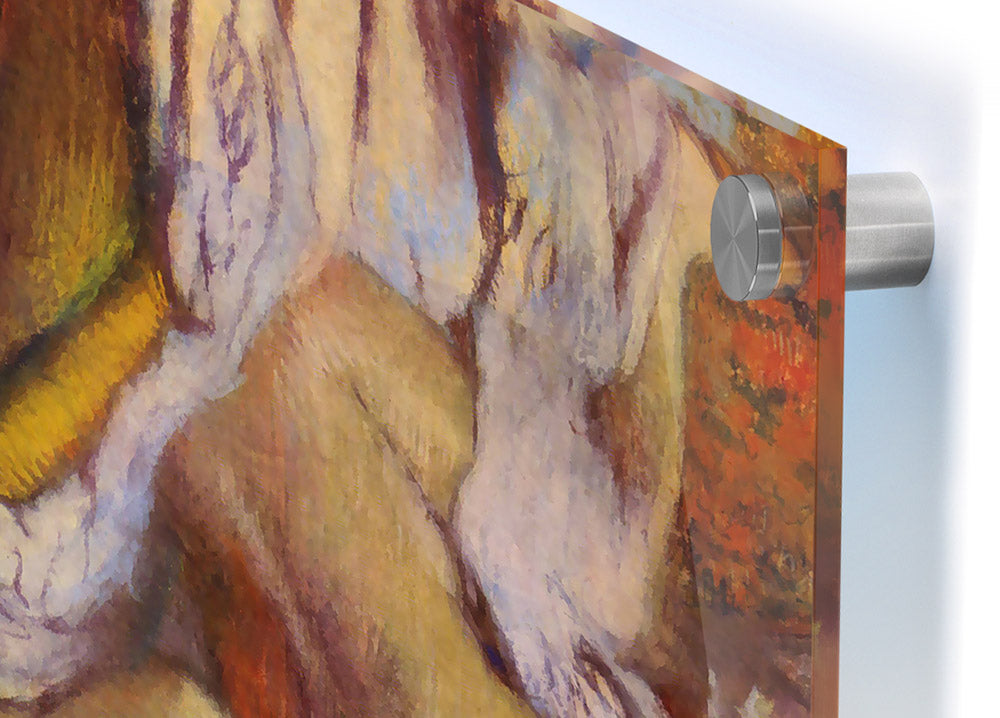 Acrylic print of After Bathing #4 by Degas, showcasing vibrant colors and intricate details on 5mm thick acrylic glass.