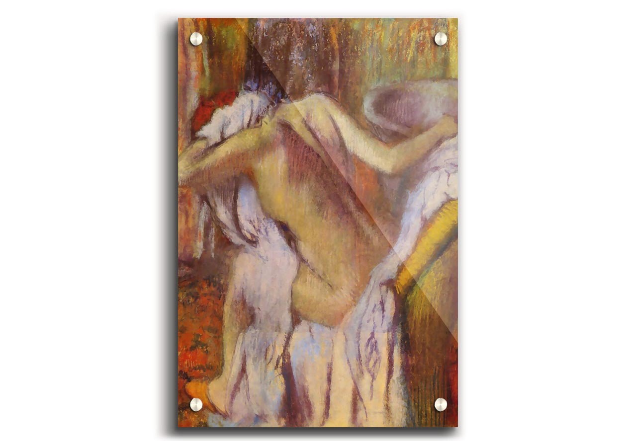 Acrylic print of After Bathing #4 by Degas, showcasing vibrant colors and intricate details on 5mm thick acrylic glass.