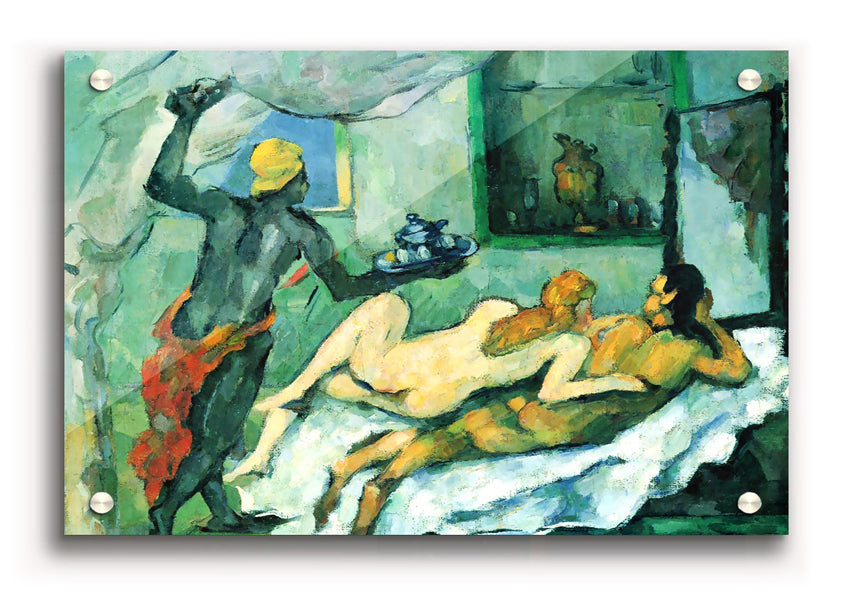 Acrylic print of After Lunch In Naples by Cezanne, showcasing vibrant colors and intricate details on 5mm thick acrylic glass.