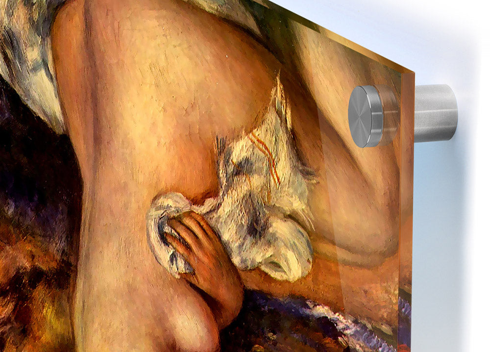 Acrylic print of Renoir's After The Bath, showcasing vibrant colors and intricate details on 5mm thick acrylic glass.