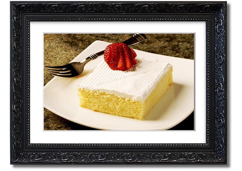 Afternoon Treat framed print showcasing vibrant colors and elegant design, available in various frame colors.