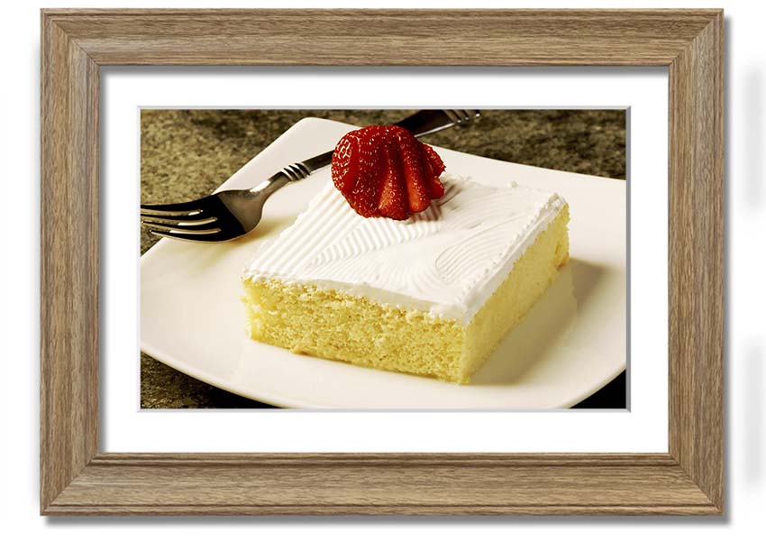 Afternoon Treat framed print showcasing vibrant colors and elegant design, available in various frame colors.