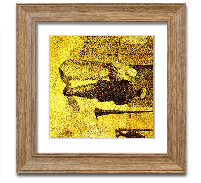 Square framed print of a man and woman on the street, showcasing elegant design and multiple frame color options.