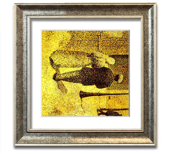 Square framed print of a man and woman on the street, showcasing elegant design and multiple frame color options.