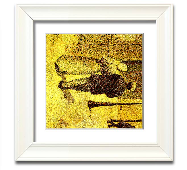 Square framed print of a man and woman on the street, showcasing elegant design and multiple frame color options.