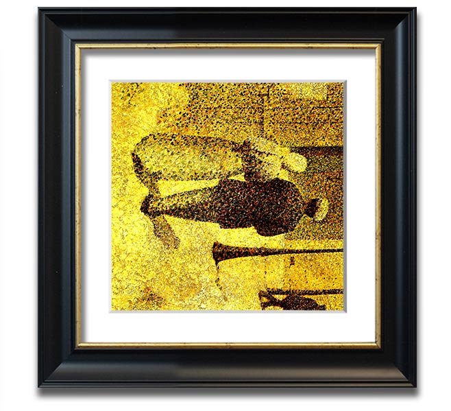 Square framed print of a man and woman on the street, showcasing elegant design and multiple frame color options.