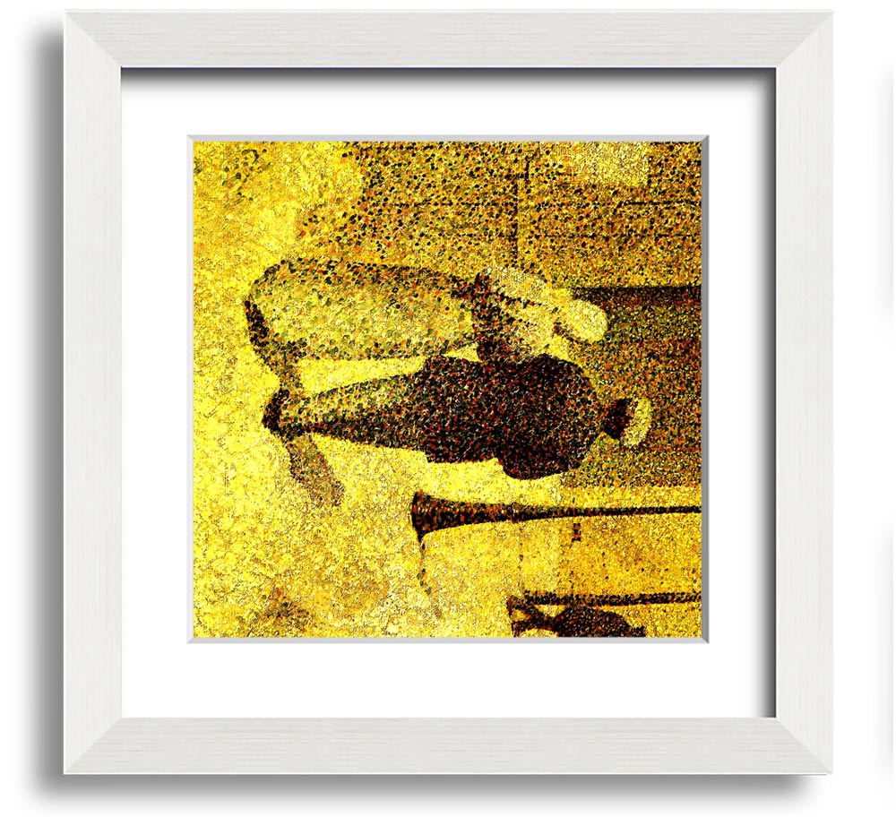 Square framed print of a man and woman on the street, showcasing elegant design and multiple frame color options.