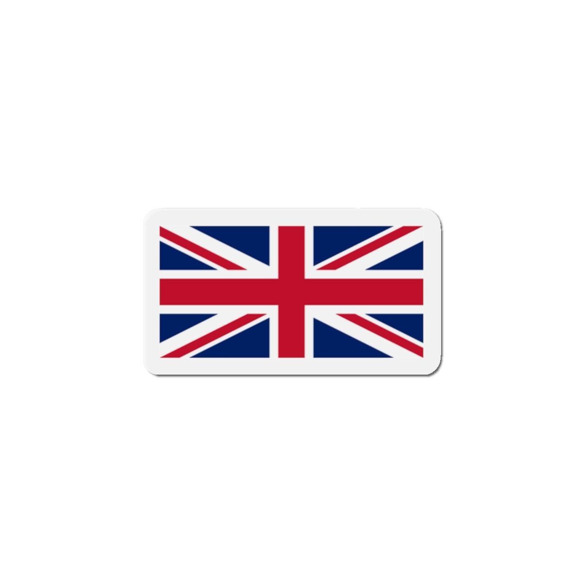 Aimant Drapeau du Royaume-Uni en résine synthétique, disponible en plusieurs tailles, montrant le drapeau britannique avec une finition brillante.