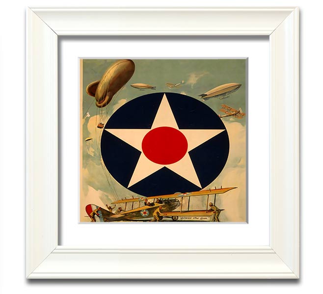 Air Service Square Framed Print in multiple frame colours, handmade in the UK, ready to hang.