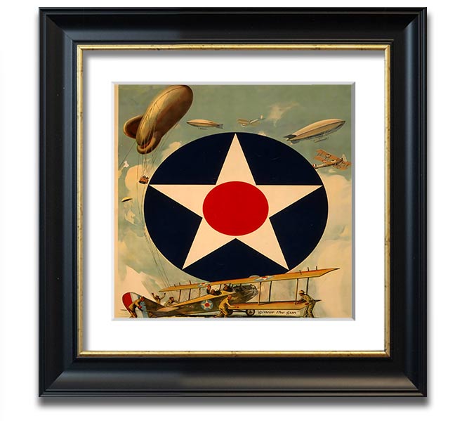 Air Service Square Framed Print in multiple frame colours, handmade in the UK, ready to hang.