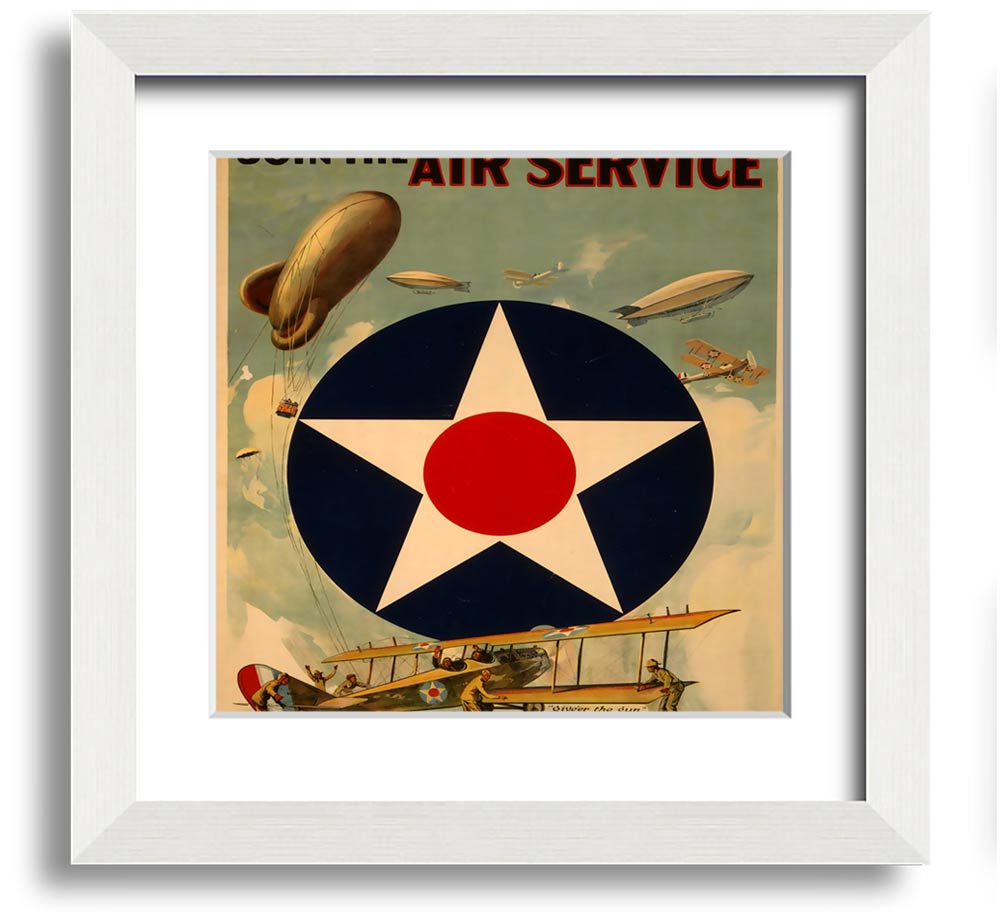 Air Service Square Framed Print in multiple frame colours, handmade in the UK, ready to hang.