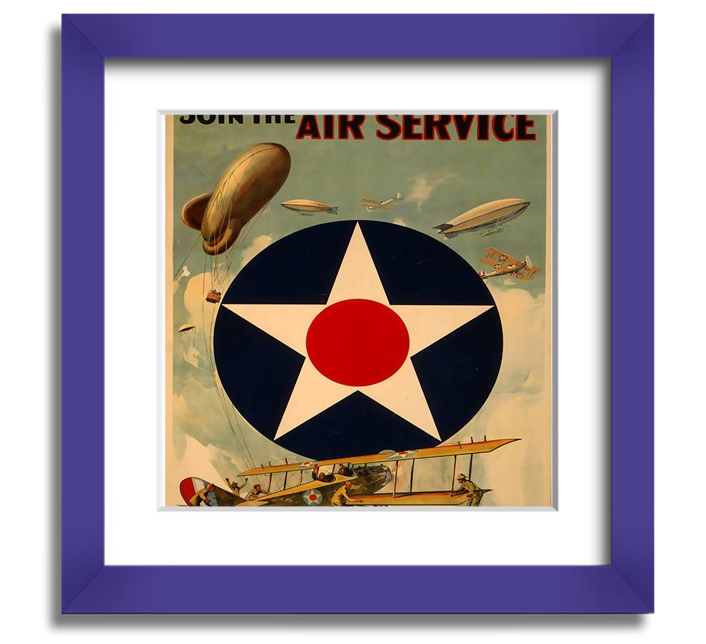 Air Service Square Framed Print in multiple frame colours, handmade in the UK, ready to hang.