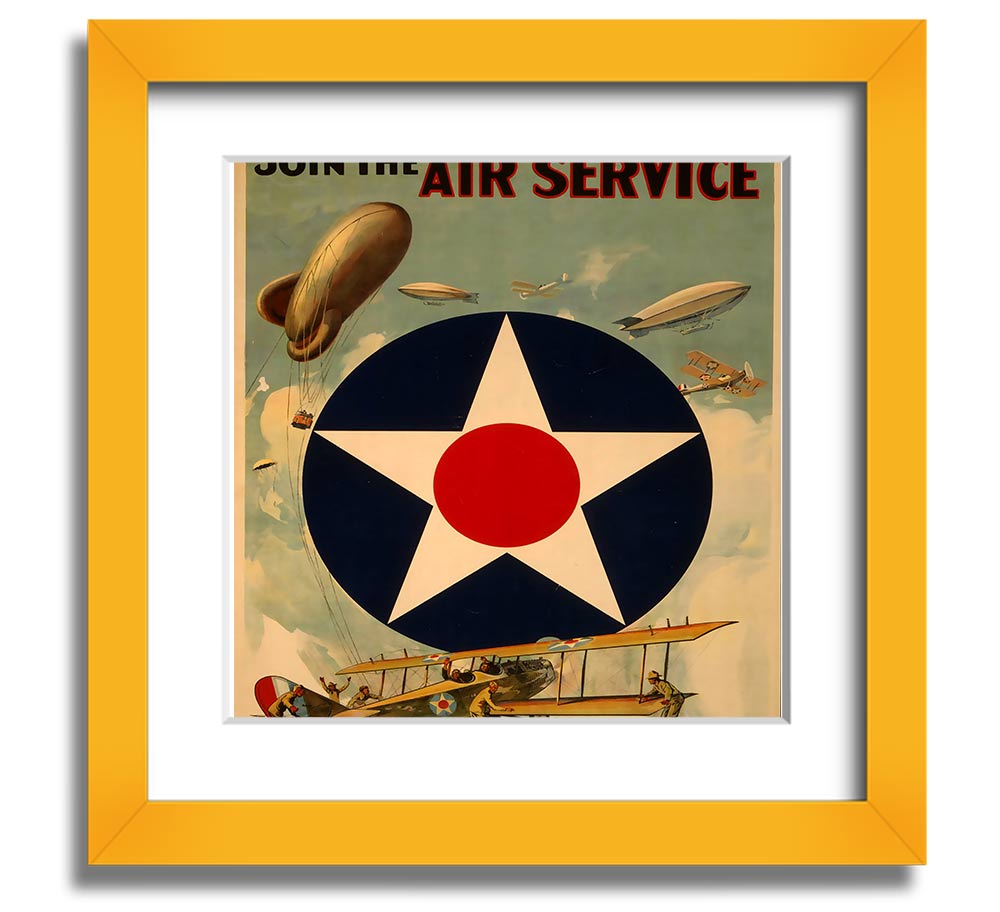 Air Service Square Framed Print in multiple frame colours, handmade in the UK, ready to hang.