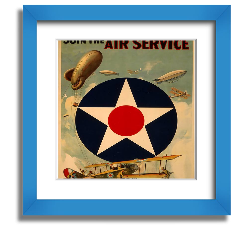 Air Service Square Framed Print in multiple frame colours, handmade in the UK, ready to hang.