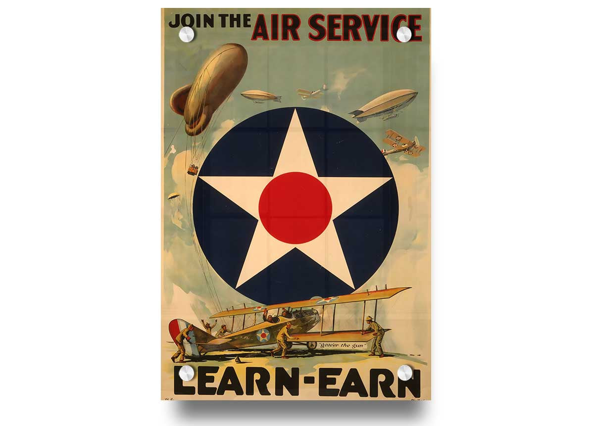 Air Service acrylic print on 5mm thick acrylic glass, showcasing vibrant colors and sharp details, ready to hang on the wall.