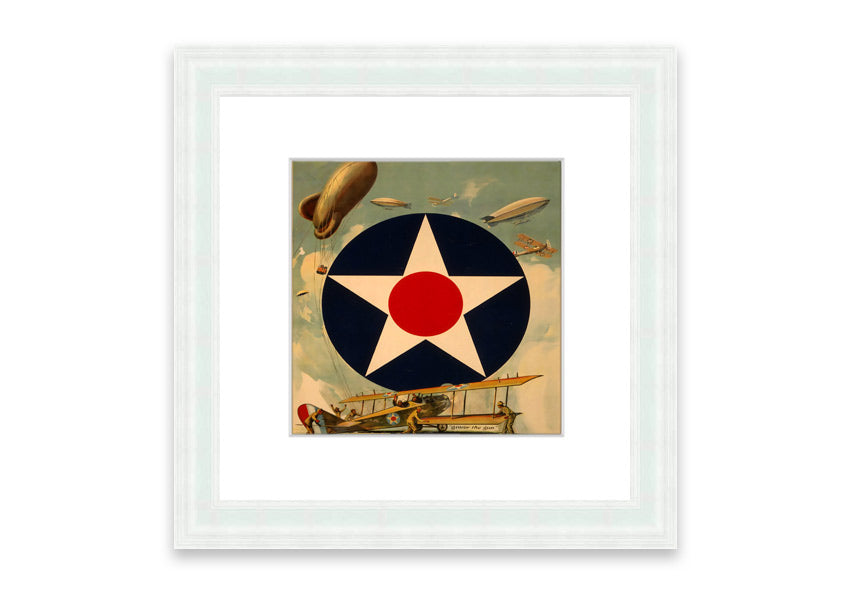 Air Service Cornwall framed print showcasing aviation history, available in various frame colors.