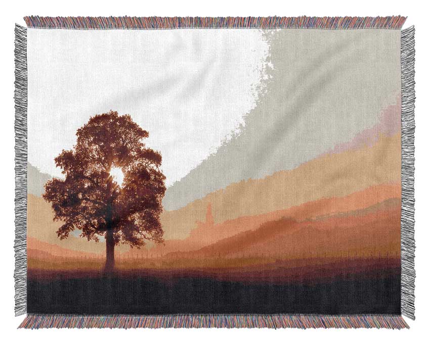 Airfield Sunrise throw blanket made from 100% cotton, featuring a thermal weave for breathability and a luxurious finish, ideal for home decor.