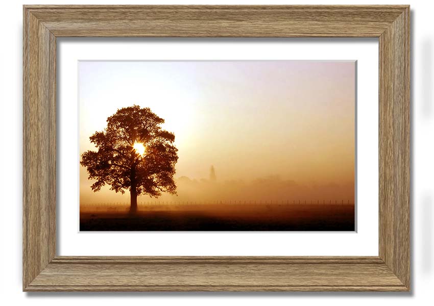 Airfield Sunrise framed print showcasing a vibrant sunrise over an airfield, available in various frame colors.