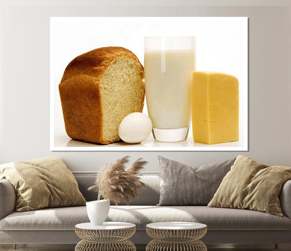 All Dairy poster printed on high-quality canvas, showcasing vibrant dairy-themed artwork.