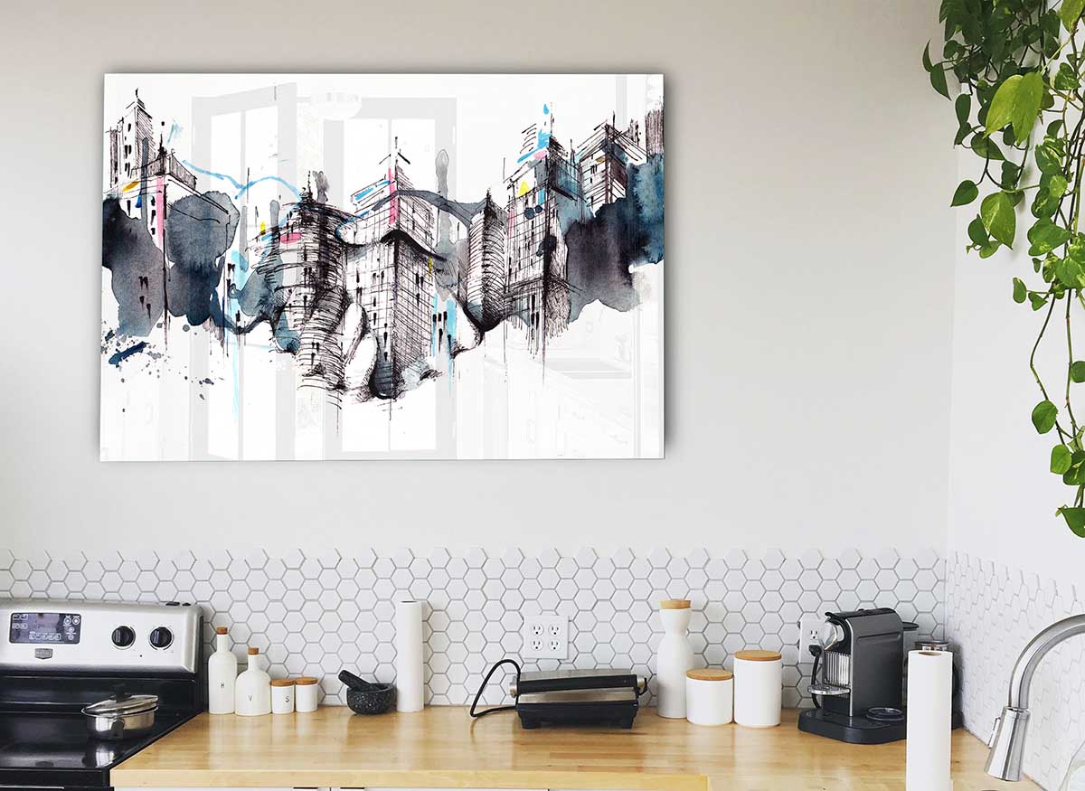 All Done On A Handshake glass print showcasing modern art design, perfect for stylish home decor.