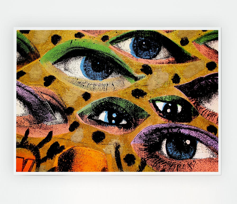 All Eyes On You canvas poster featuring vibrant colors and intricate design, ready for display or framing.