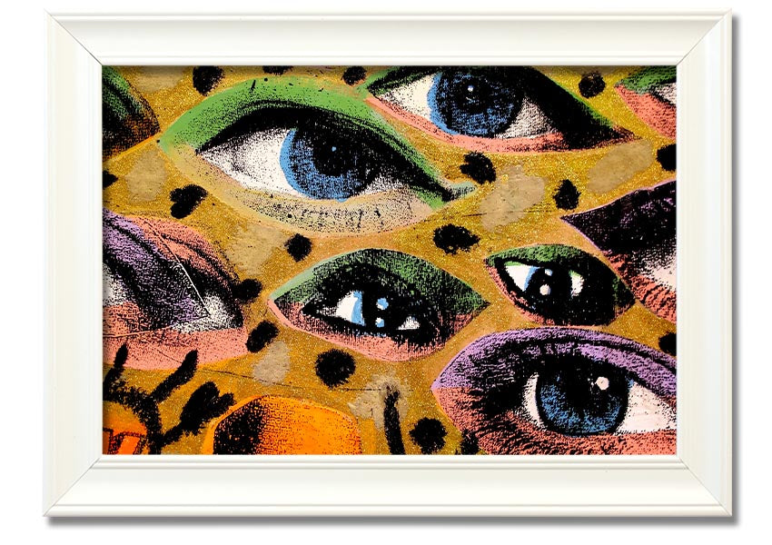 All Eyes On You framed print in various frame colors, showcasing a beautiful design, ready to hang on a wall.