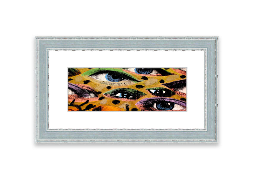 All Eyes On You Cornwall framed print showcasing vibrant colors and intricate details, available in multiple frame colors.