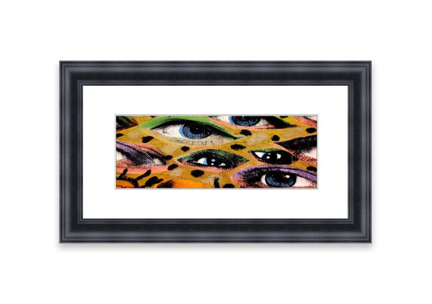 All Eyes On You Cornwall framed print showcasing vibrant colors and intricate details, available in multiple frame colors.