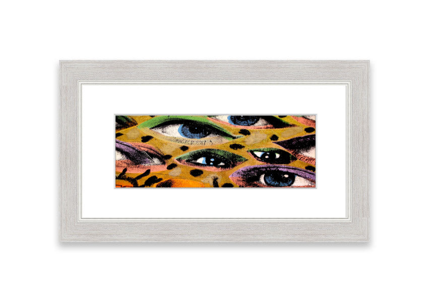 All Eyes On You Cornwall framed print showcasing vibrant colors and intricate details, available in multiple frame colors.