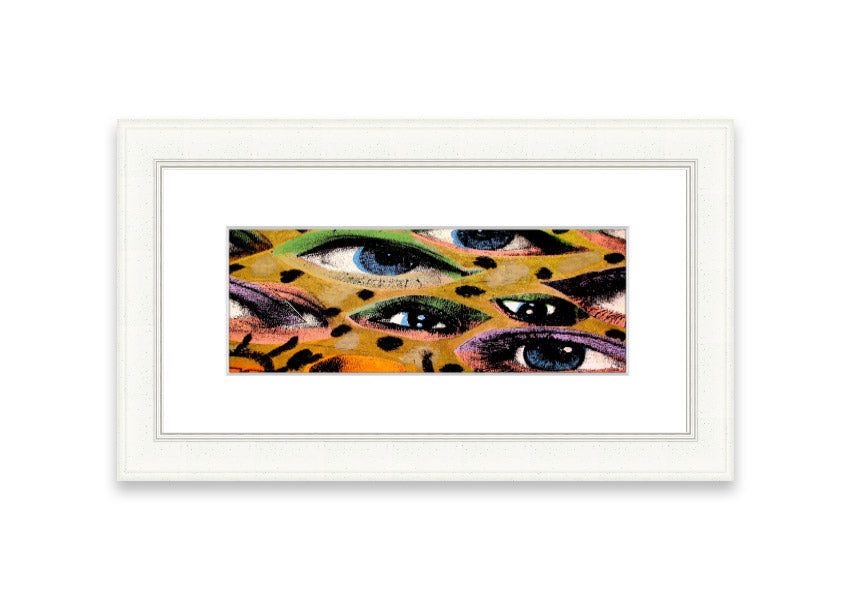 All Eyes On You Cornwall framed print showcasing vibrant colors and intricate details, available in multiple frame colors.